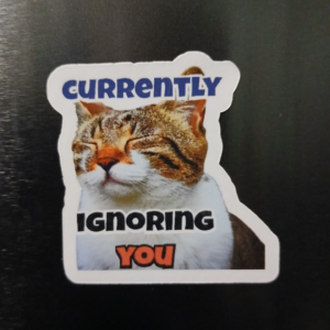 CURRENTLY IGNORING YOU; Cat Fridge Magnetic Sticker